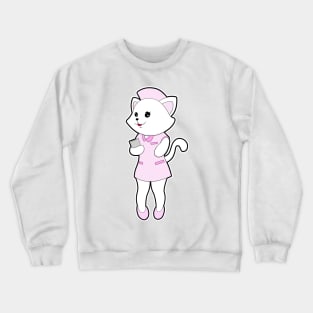 Cat as Nurse with Notepad Crewneck Sweatshirt